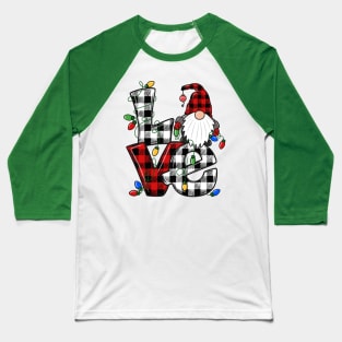 Gnome Christmas Love with Lights Baseball T-Shirt